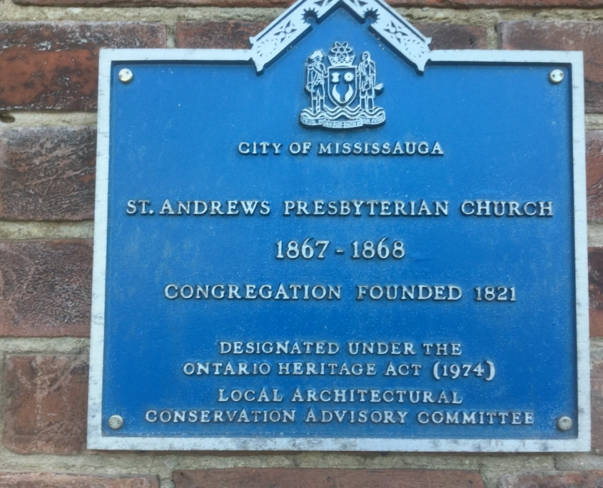 St. Andrew's City of Mississauga Heritage Plague